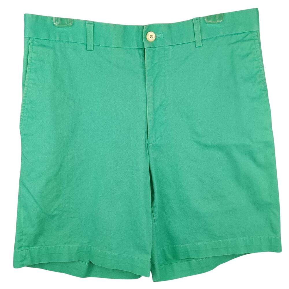 Southern Tide Teal Green Flat Front Shorts Size 32